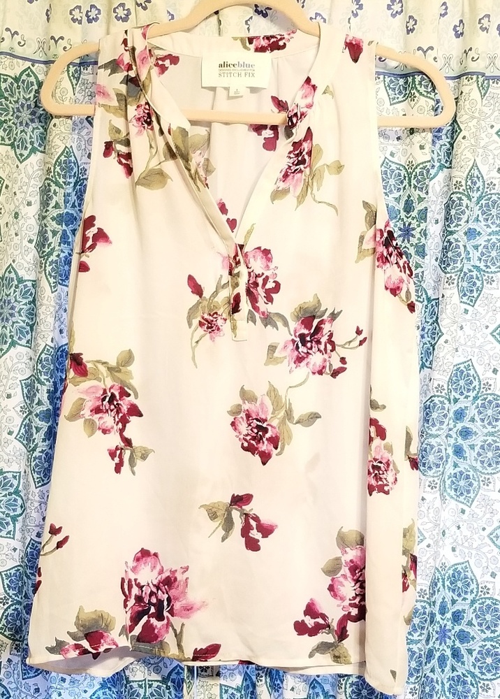 🌞 ALICE BLUE White flower print top 🌞